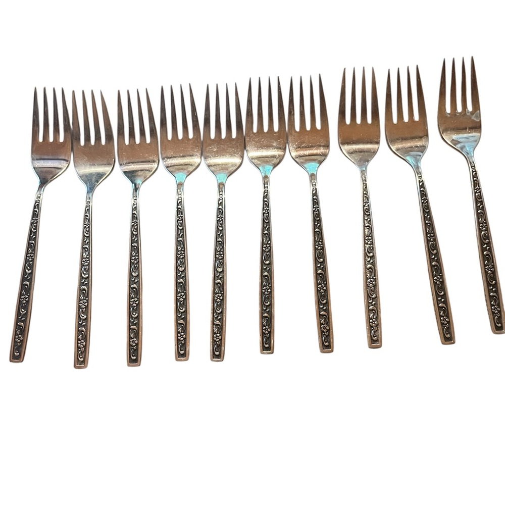 Vintage MCM West Bend  Silverware Salad Forks Stainless made in USA